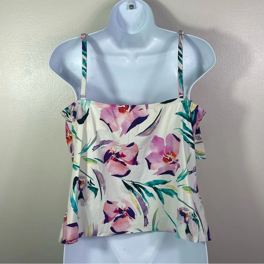Flower Print Tankini Swim Top